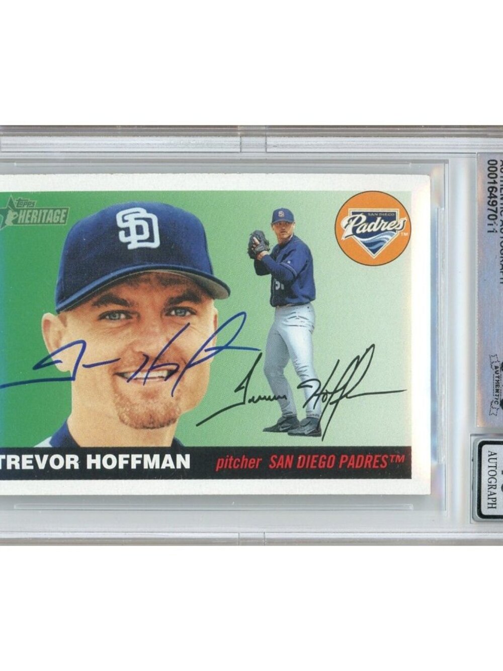 Trevor Hoffman Signed 2004 Topps Heritage #317 San Diego Padres Slab BGS Auto 10